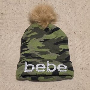 Bebe Y2k Camo Pom Beanie in Green